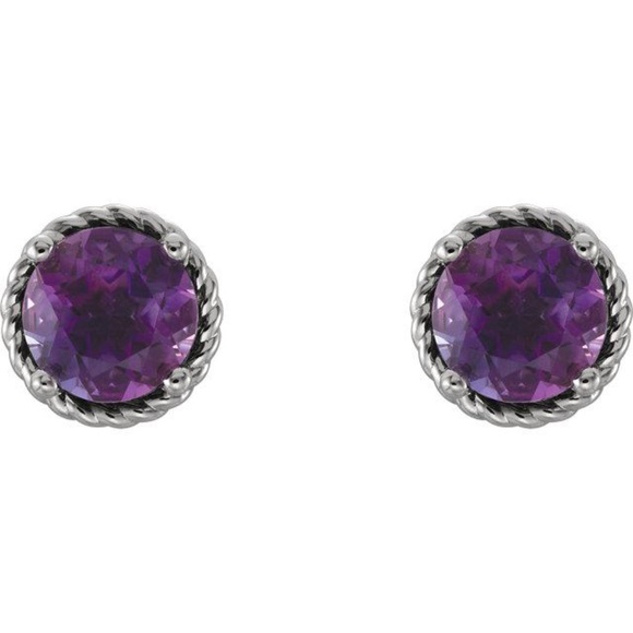 Sterling Silver Amethyst Rope Earrings